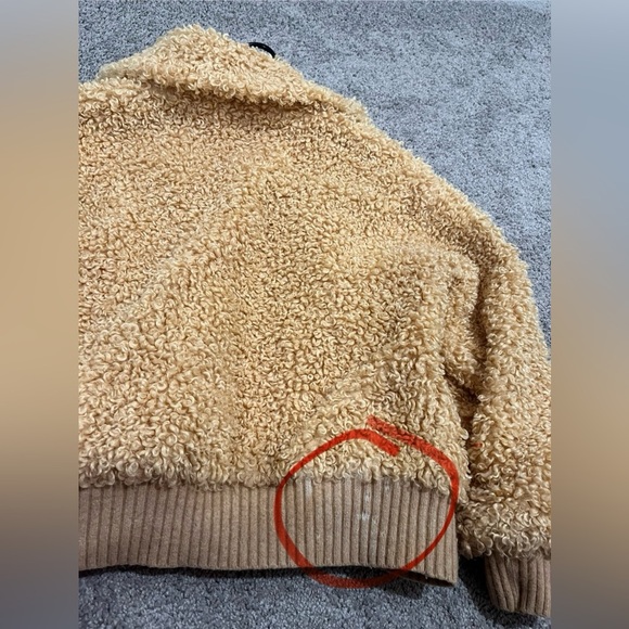 La Vie Rebecca Taylor Curly Faux Shearling Bomber - Picture 4 of 8